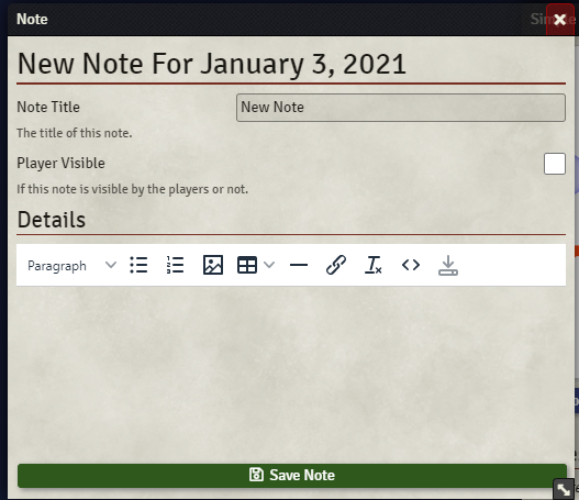 Calendar Button Location