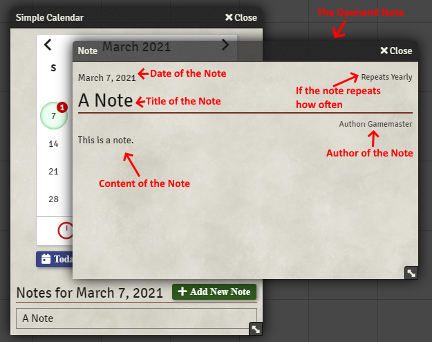 Calendar Button Location